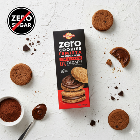 بسكوت هش مع كريم الكاكاو بدون سكر مضاف 180غم