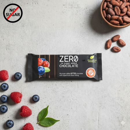 شوكولاتة زيرو ZERO محلى بستيفيا 32غم بنكه التوت مع شوكولاتة دارك