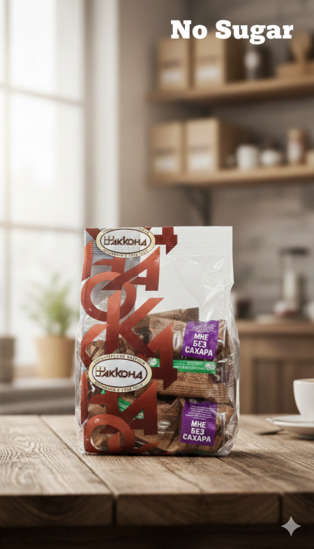 ويفر مقرمش بنكهة كريمة البندق والكاكاو 250غم بدون سكر (كيس)