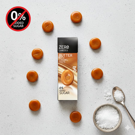 سكاكر ZERO بدون سكر مضاف بنكهة الكراميل