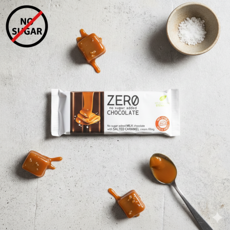 شوكولاتة زيرو ZERO محلى بستيفيا 32غم بنكهة الكراميل