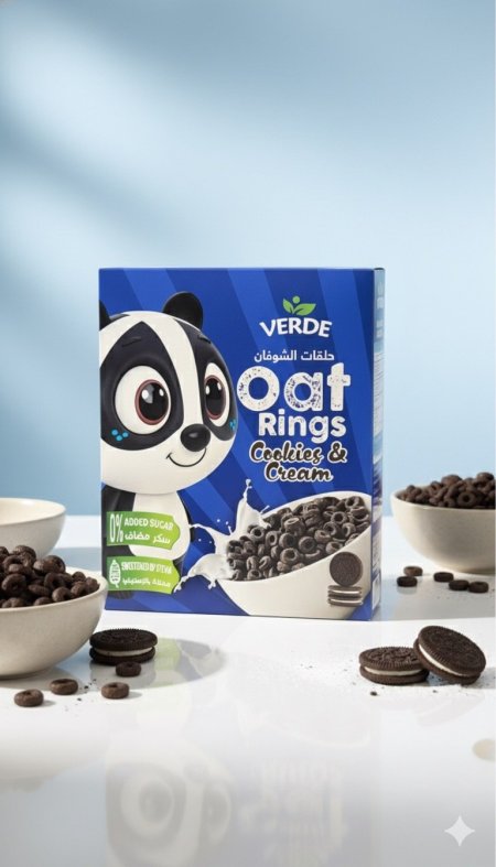 حلقات الشوفان بنكهة الكوكيز والكريمة بدون سكر مضاف 250غم