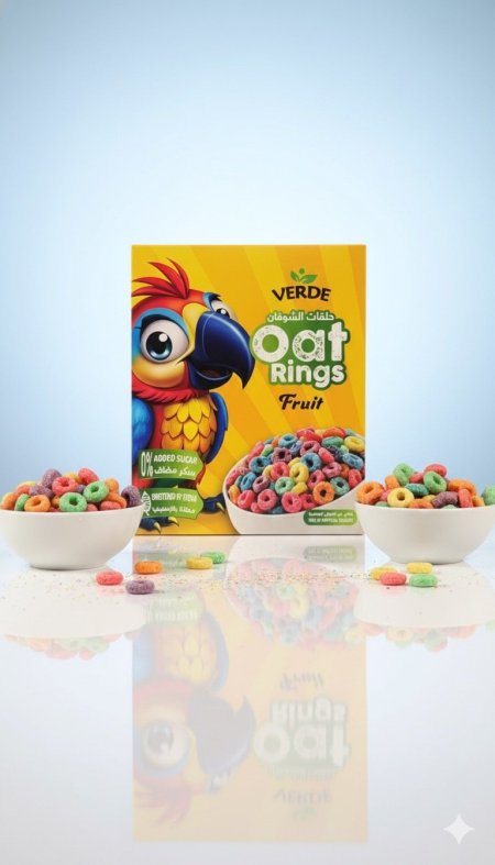 حلقات الشوفان بنكهة بالفواكة بدون سكر مضاف 250غم