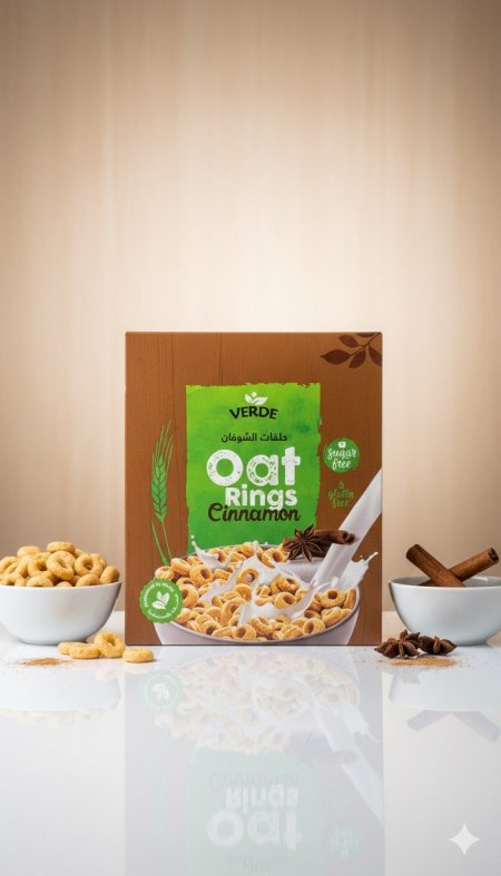 حلقات الشوفان بنكهة القرفة بدون سكر مضاف 250غم