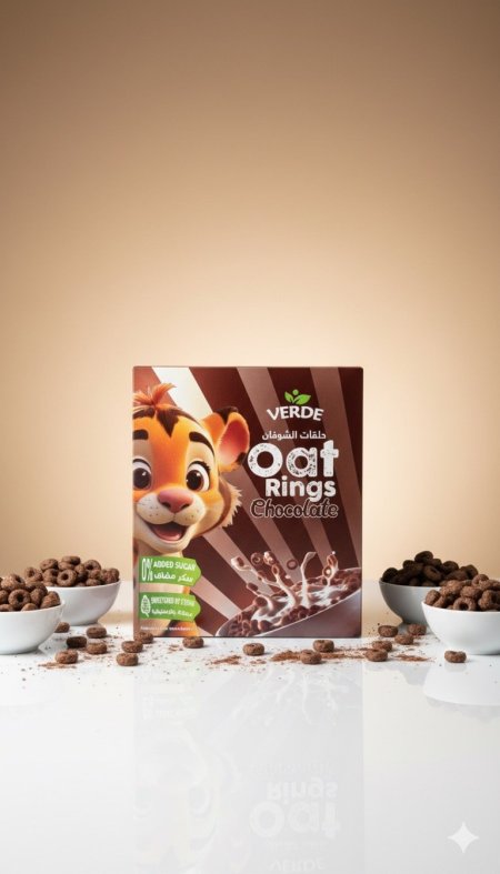 حلقات الشوفان بنكهة الشوكولاتة بدون سكر مضاف 250غم