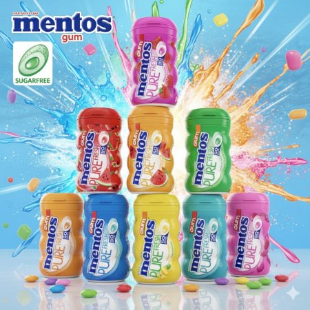 علكة منتوس بحشوة الفواكة بدون سكر (30حبة)