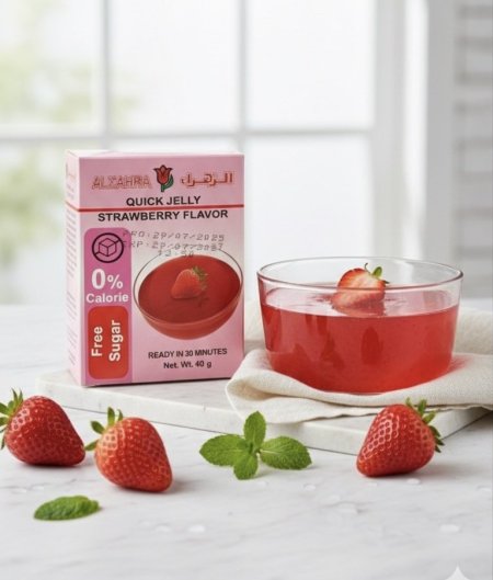 جلي بنكهة الفراولة خالي من السكر
