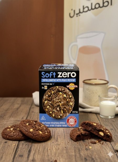 بسكويت دقيق الشوفان الكامل مع الشوكولاتة الداكنة وكسر البندق بدون سكر مضاف 180غم