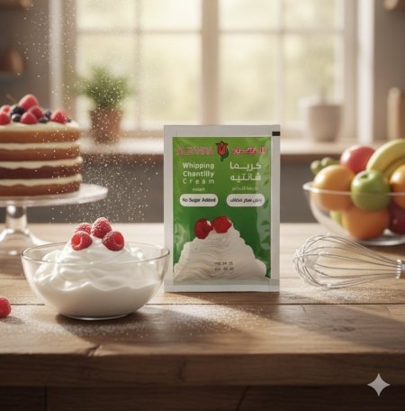 كريمة شانتيه سريعة التحضير بدون سكر