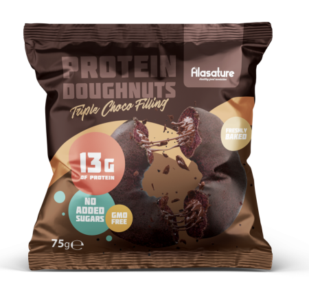 دونات بروتين بدون سكر بنكهة الشوكولاتة المضاعفة 16غم بروتين