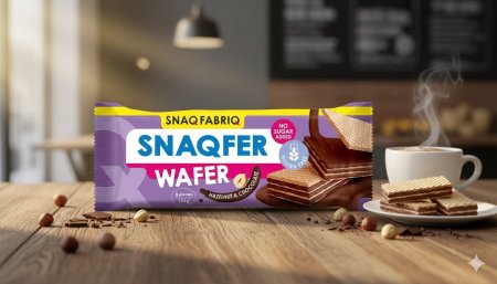 ويفر بنكهة كريمة البندق والشوكولاتة ١٢٠غم بدون سكر وجلوتين