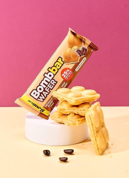 ويفر بروتين وألياف 8غم بروتين بدون سكر وجلوتين نكهة الكابتشينو